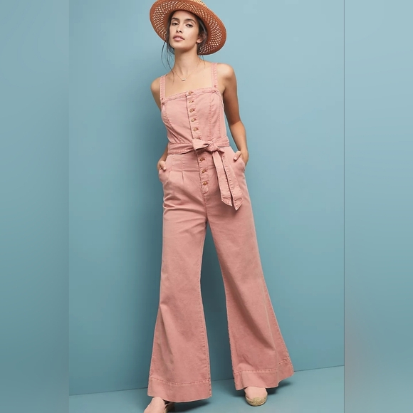 Pilcro By Anthropoligie Women's Desmond Jumpsuit Sz 2 Mamey - Picture 1 of 11